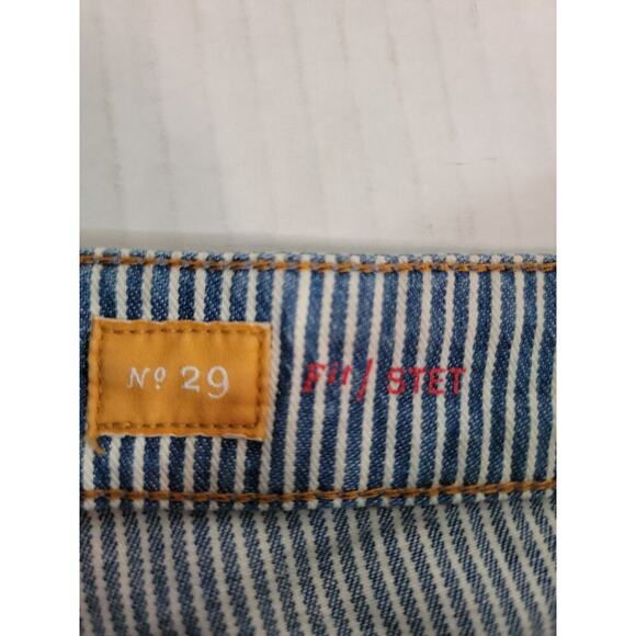 Pilcro Jeans Womens Sz 29 Stet Fit Crop Tapered Distressed Striped Anthropologie - Picture 6 of 11